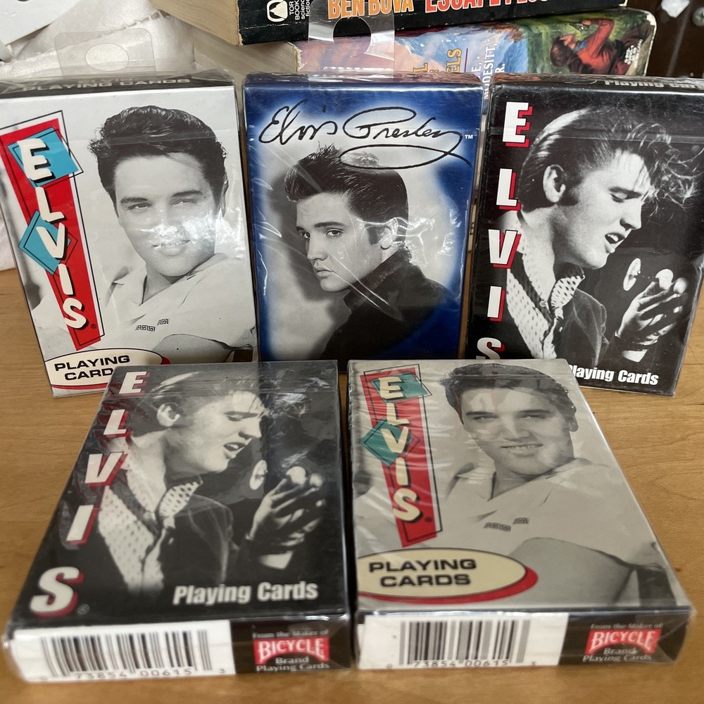 5 VTG Decks of ELVIS PRESLEY Playing Cards Bicycle 3 Decks Sealed Made In USA